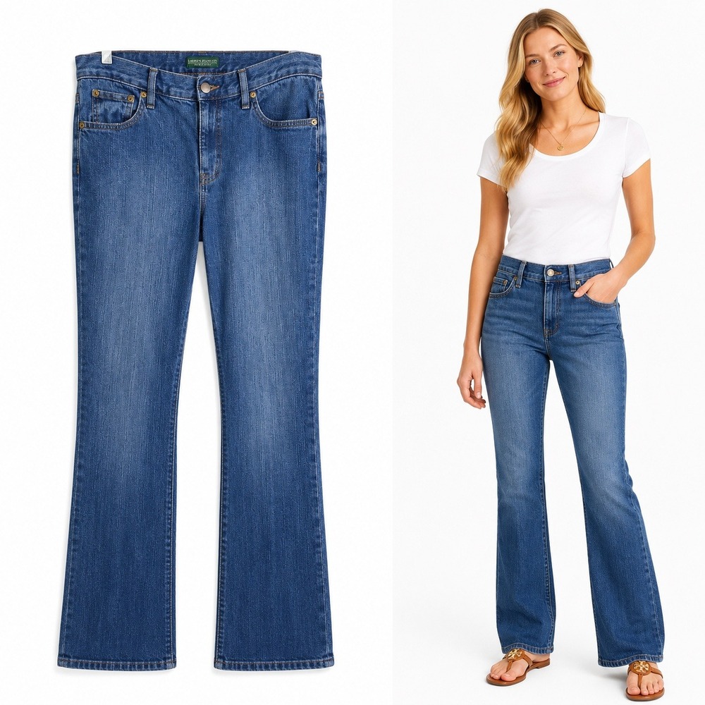 Lauren Jeans Co Jeans Womens 8 Blue Classic Bootcut Stretch Denim Preppy Y2K